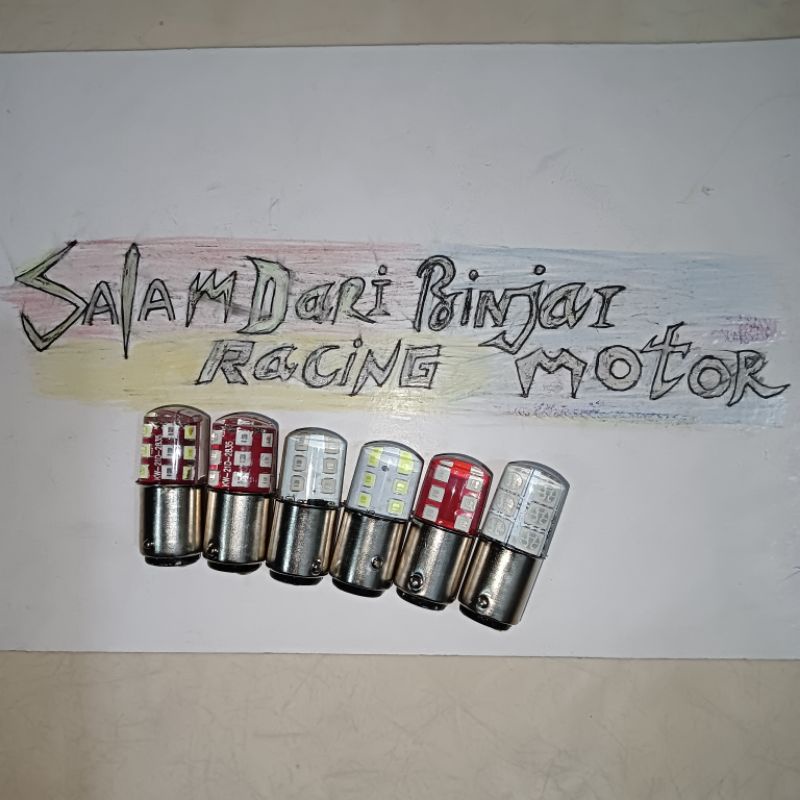 LAMPU BELAKANG LAMPU REM KEDIP STOP LAMPU MOTOR BOLA STOP REM BELAKANG lampu belakang LED, lampu rem led,bola rem led , bola stop LED, untuk semua kereta, beat, vario, Supra, Revo, Mio, bohlam rem jelly kedip,bola stop jelly, bohlam belakang jelly-1