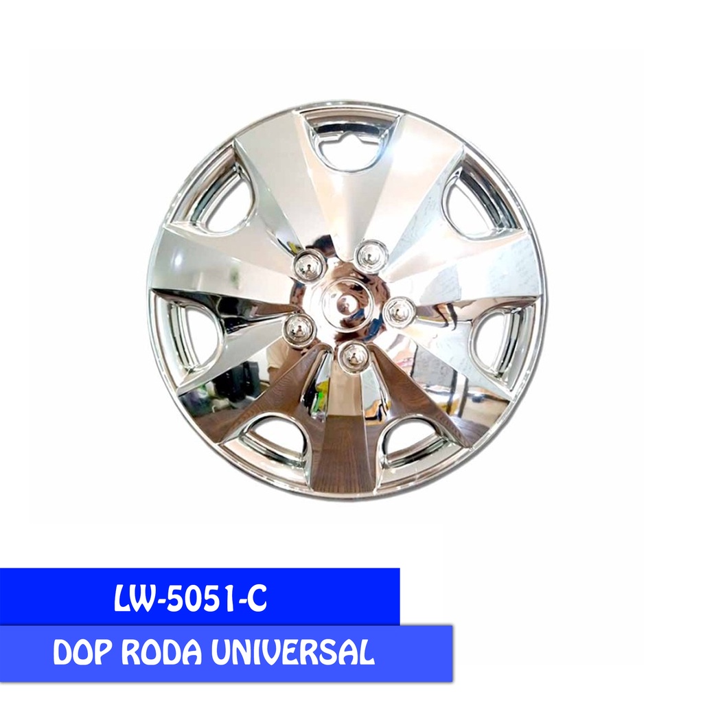 COVER VELG SPORT WHEEL DOP RODA LOWIN DESIGN 16 INCHI CHROME &amp; HITAM 5051 - 1 SET 4PCS