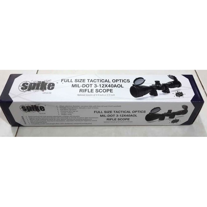 teleskop spike 3-12x40 AOL original Kualitas Jos