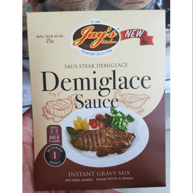 

JAYS DEMIGLACE SAUCE 25GR - SAUS STEAK - JAY'S SAOS DEMI GLACE - MIX SAUCE - INSTANT GRAVY MIX