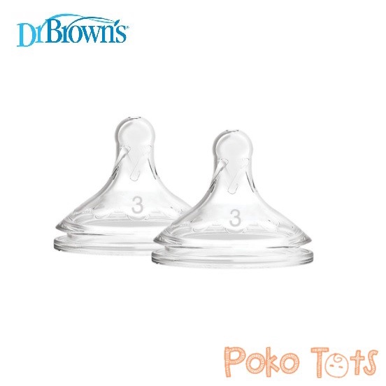 Dr. Brown's Options+ Wide Neck Cut-Y 9m+ Silicone Nipple 2pcs Dot Dr Browns Teat