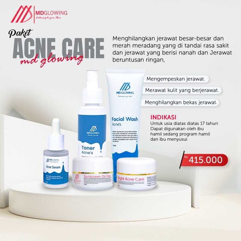 Md Glowing Paket Acne Care By Md Glowing