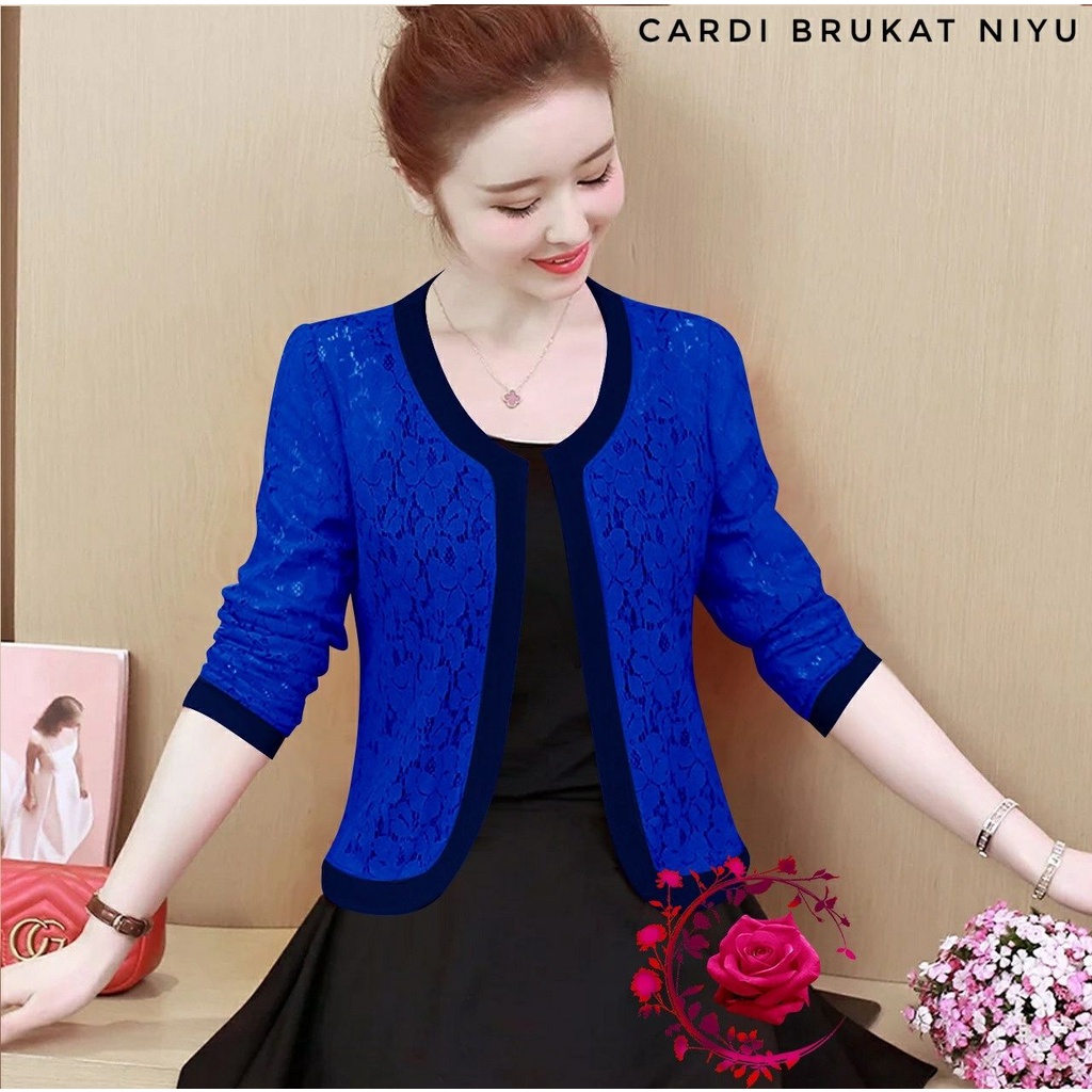 WSE390 - Cardigan Brukat Niyu Brukat Gliter Mengkilap Blazer Outer Import All Size PREMIUM QUALITY