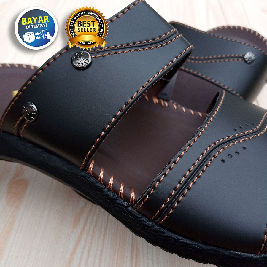 SANDAL PRIA SELOP CANVIL TERLARIS / SENDAL SLIDE KULIT TERBARU