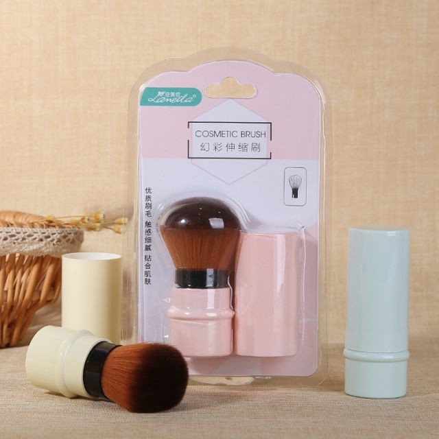 Travel Make Up Brush Kuas Makeup Lameila Kuas Makeup Bedak Blush On Kosmetik Nylon Retractable Brush L0825