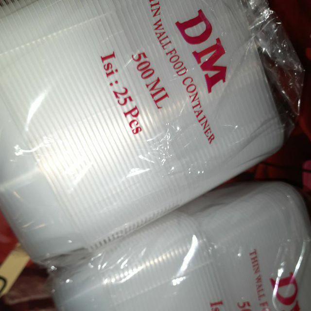 Kotak Makan Tahan Microwave | Thinwall 500ml Food Container | Tempat Kotak Makanan Plastik