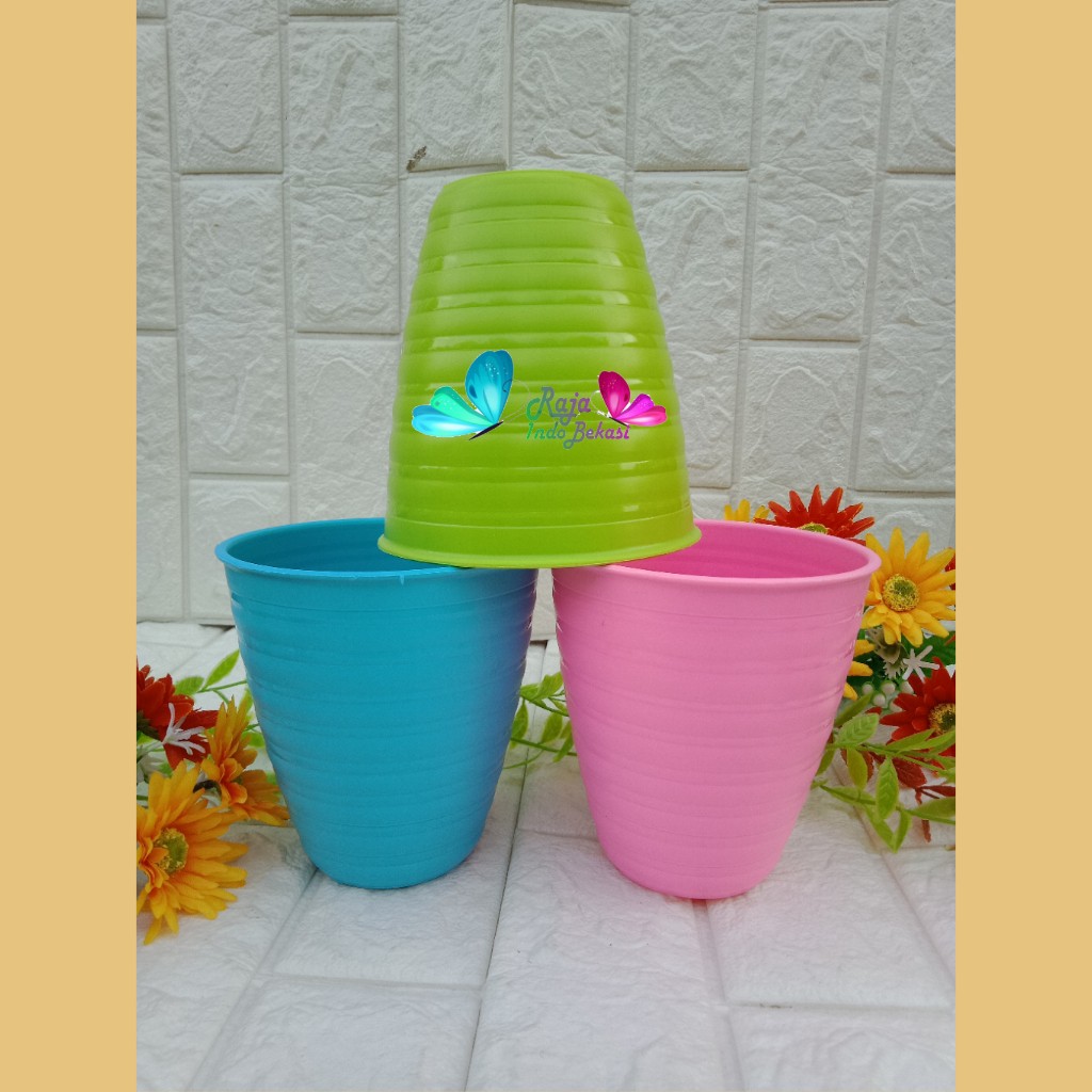 Pot Tawon Pirus 12 Cm Merk Madu Warna Pink Biru Hijau Motif Tawon Pot Plastik 12cm Pot Vas Bunga