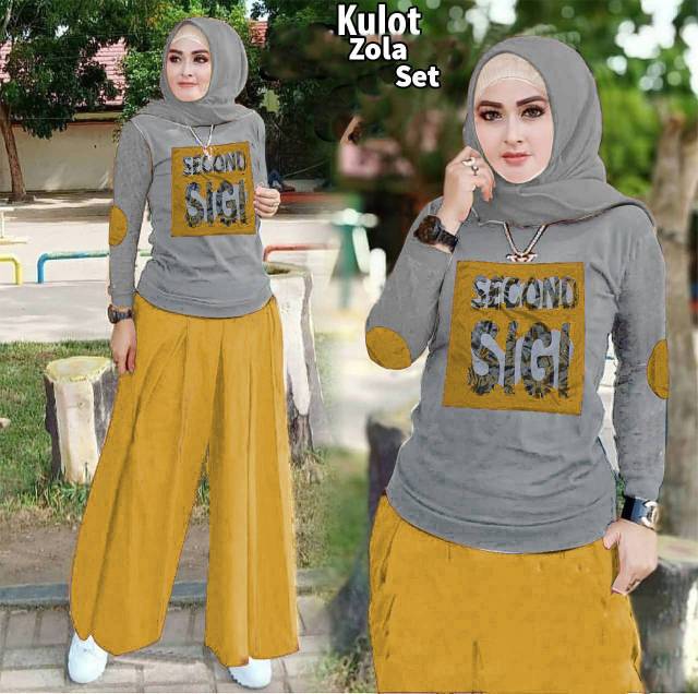 SET ZOLA KULOT FASHION PAKAIAN WANITA SETELAN BABYTERTRY FEHM