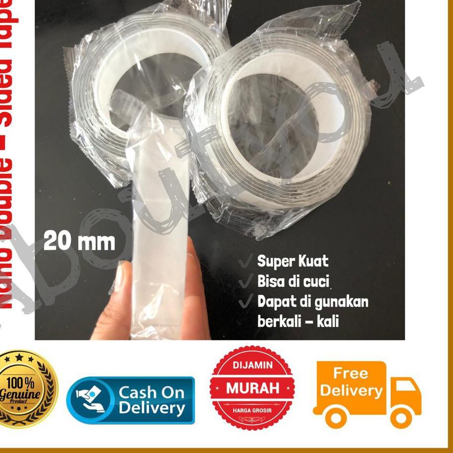 

PROMO 12.12 SUPER NANO TAPE Dobel Tape Solasi Selotip NANO Double sided tape 2 Meter bening Kuat tah