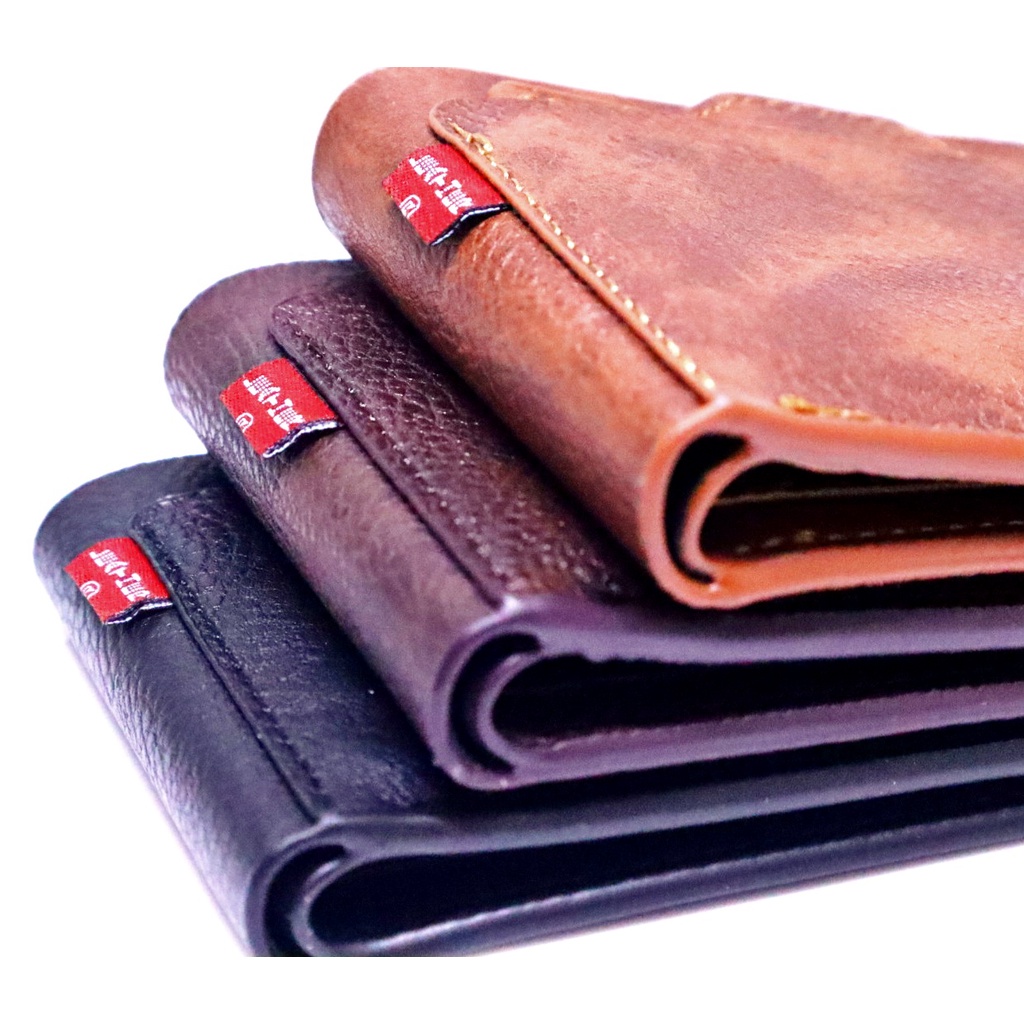 DOMPET LIPAT PENDEK PRIA 2 RUANG LEATHER SINTETIS / DOMPET LIPAT KULIT PRIA FASHION MODEL CABUT - JHC1