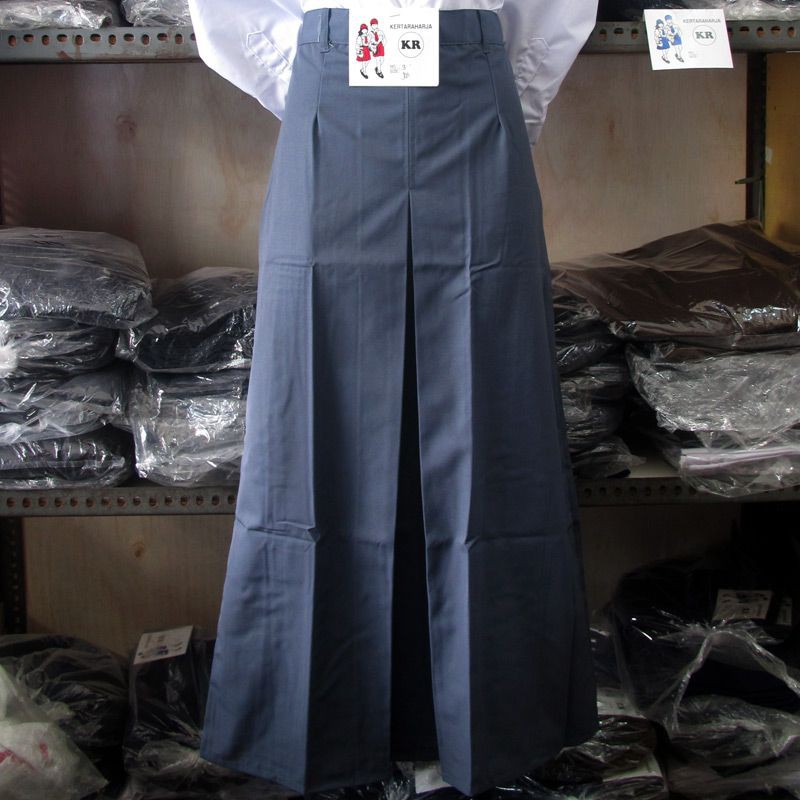 Rok Panjang Span SMA Abu (Seragam Sekolah SMA)-Rok SMA-Rok Abu Panjang-Rok Span Abu