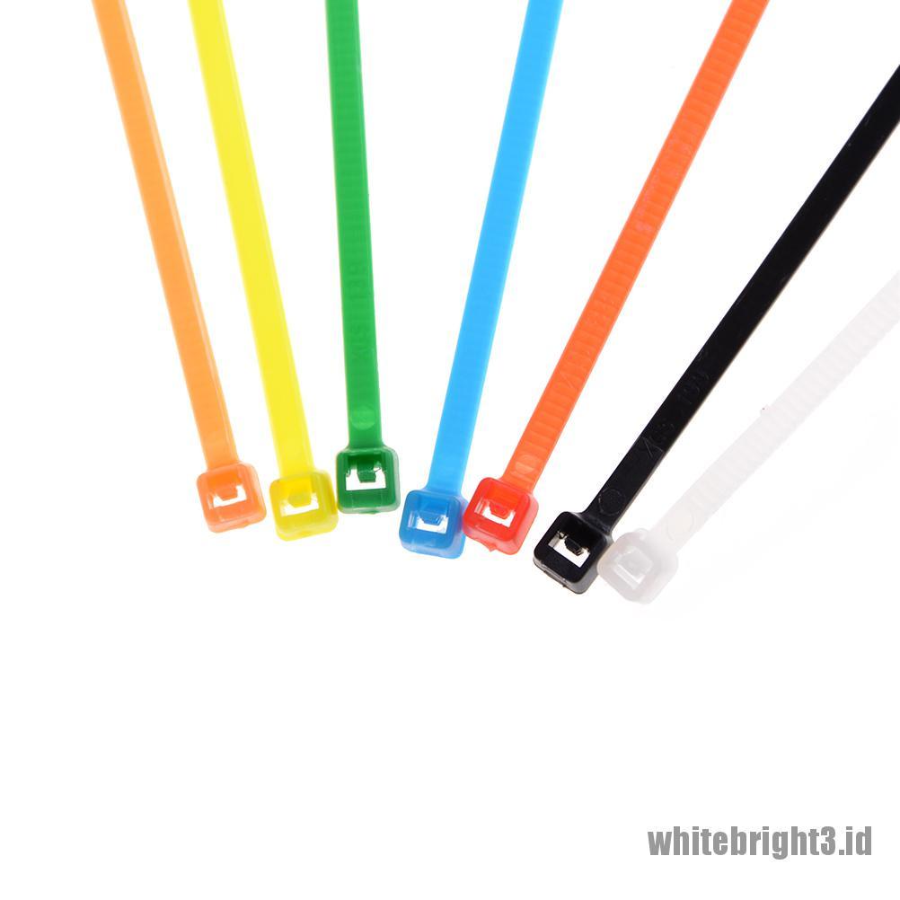 &lt; White3 &gt; 100pcs Tali Pengikat Kabel 3x100mm Bahan Plastik Nilon Warna-Warni