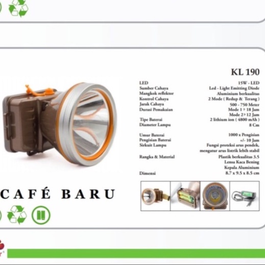 Senter kepala DONY cas KL-190