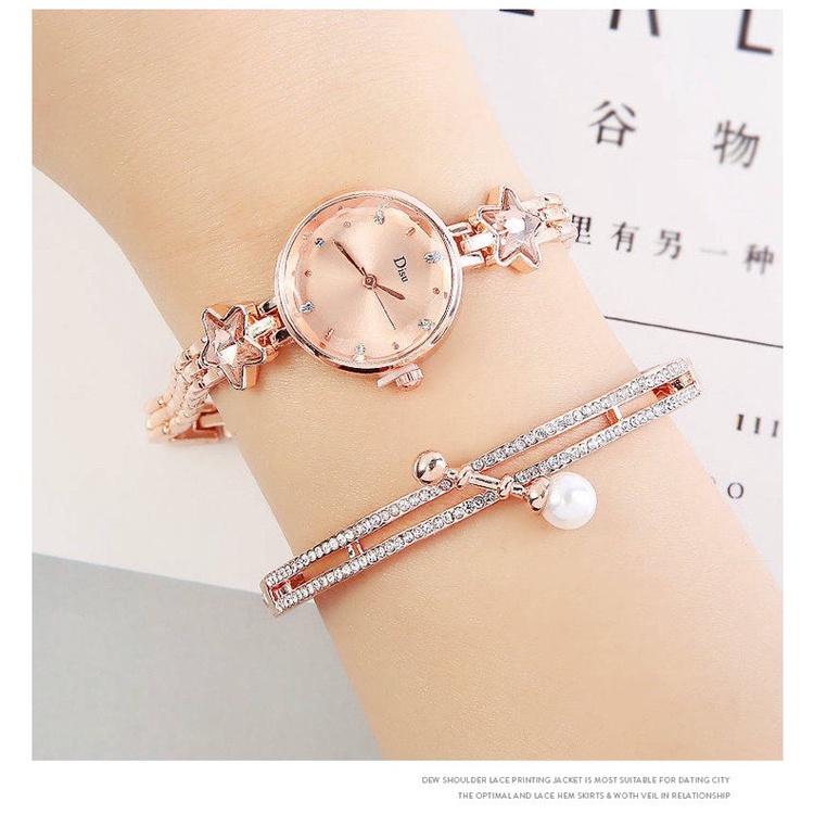 Jam Tangan Diamond Analog l Watch - Jam Tangan Wanita Fashion -Gelang bintang W193