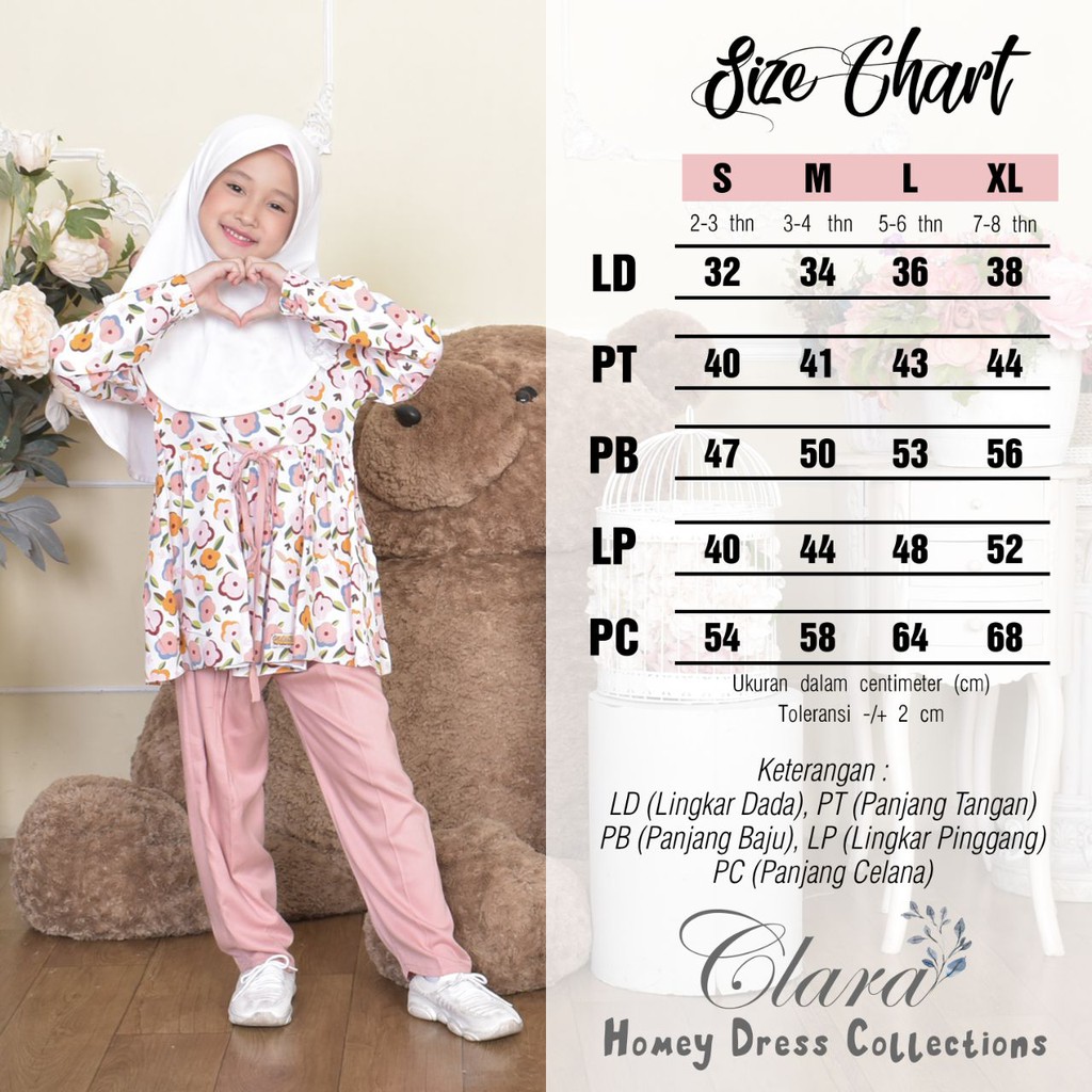 Setelan Home Dress Anak Alula plus Jilbab dan Clara Oidokids Tanpa Jilbab