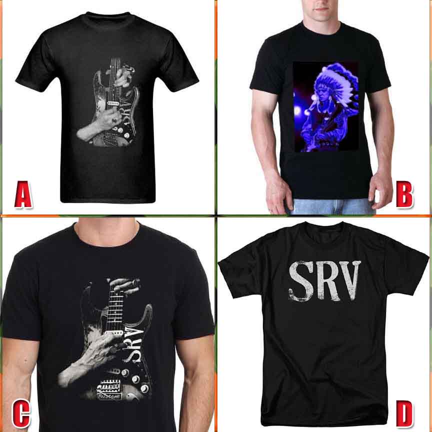 Kaos SRV Stevie Ray Vaughan Casual Tshirt Bahan Katun