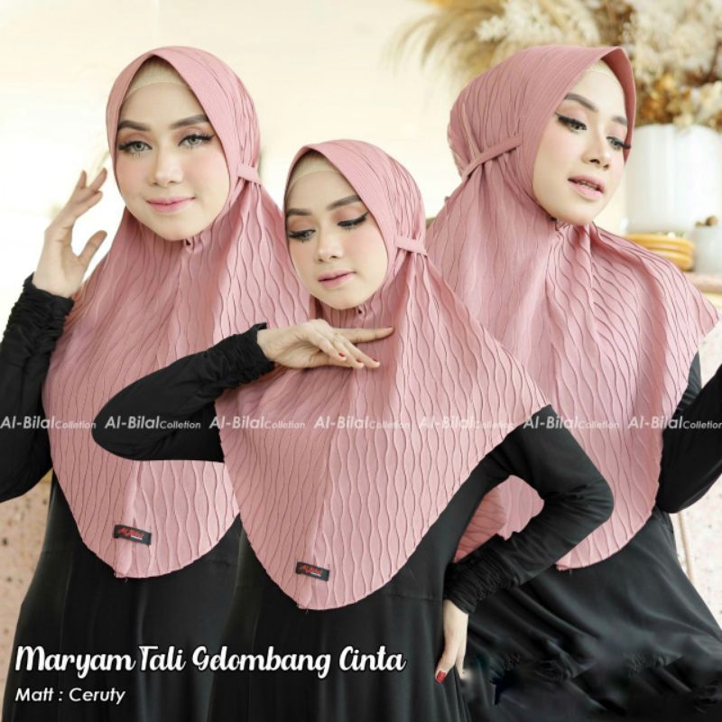 jilbab bergo PET tali motif gelombang