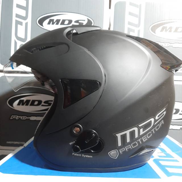HELM MDS PROTECTOR SOLID BLACK DOFF / MDS PROTECTOR HITAM
