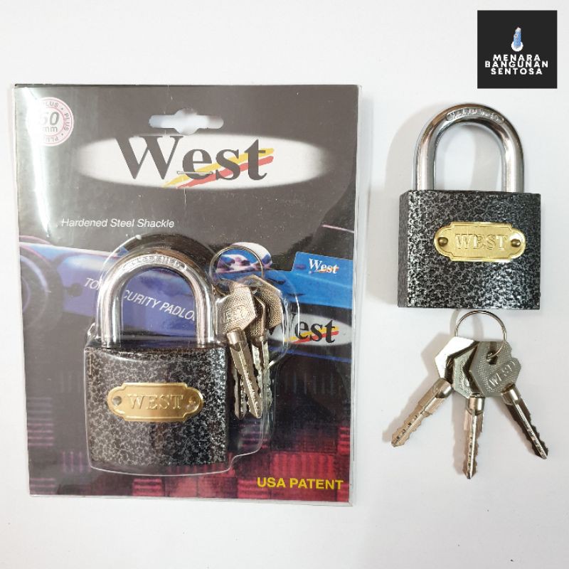 Sale Gembok Hitam West Leher Pendek 50 Mm (short) / Gembok Rumah Pagar Gudang jY7LRDWh5xmdDX