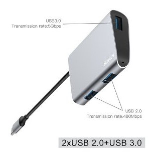 USB TYPE C HUB FOR TYPE C TO USB 3 0 AND 2 USB 2 0 BASEUS CATSX AOG