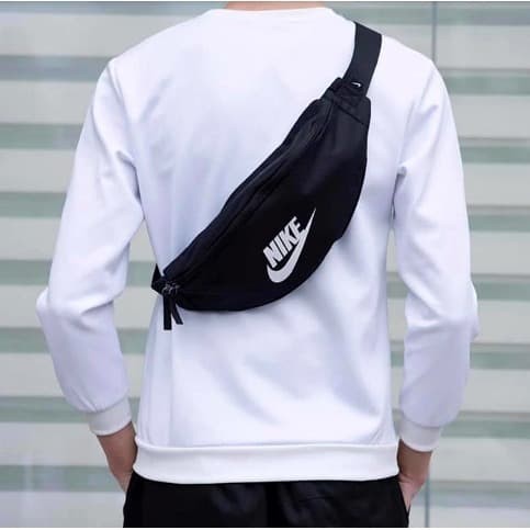 Tas Pinggang Nike Heritage Hip Pack Black White BA5750-010 Original