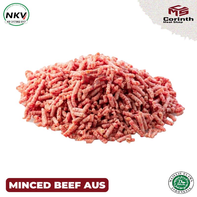 

DAGING SAPI GILING MURNI / MINCED BEEF IMPORT AUS HALAL PREMIUM 500 GRAM