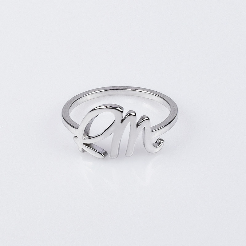 Cincin Desain Alfabet BTS JIN JIMIN JUNG KOOK Bahan Alloy Gaya Hip Hop Untuk Wanita