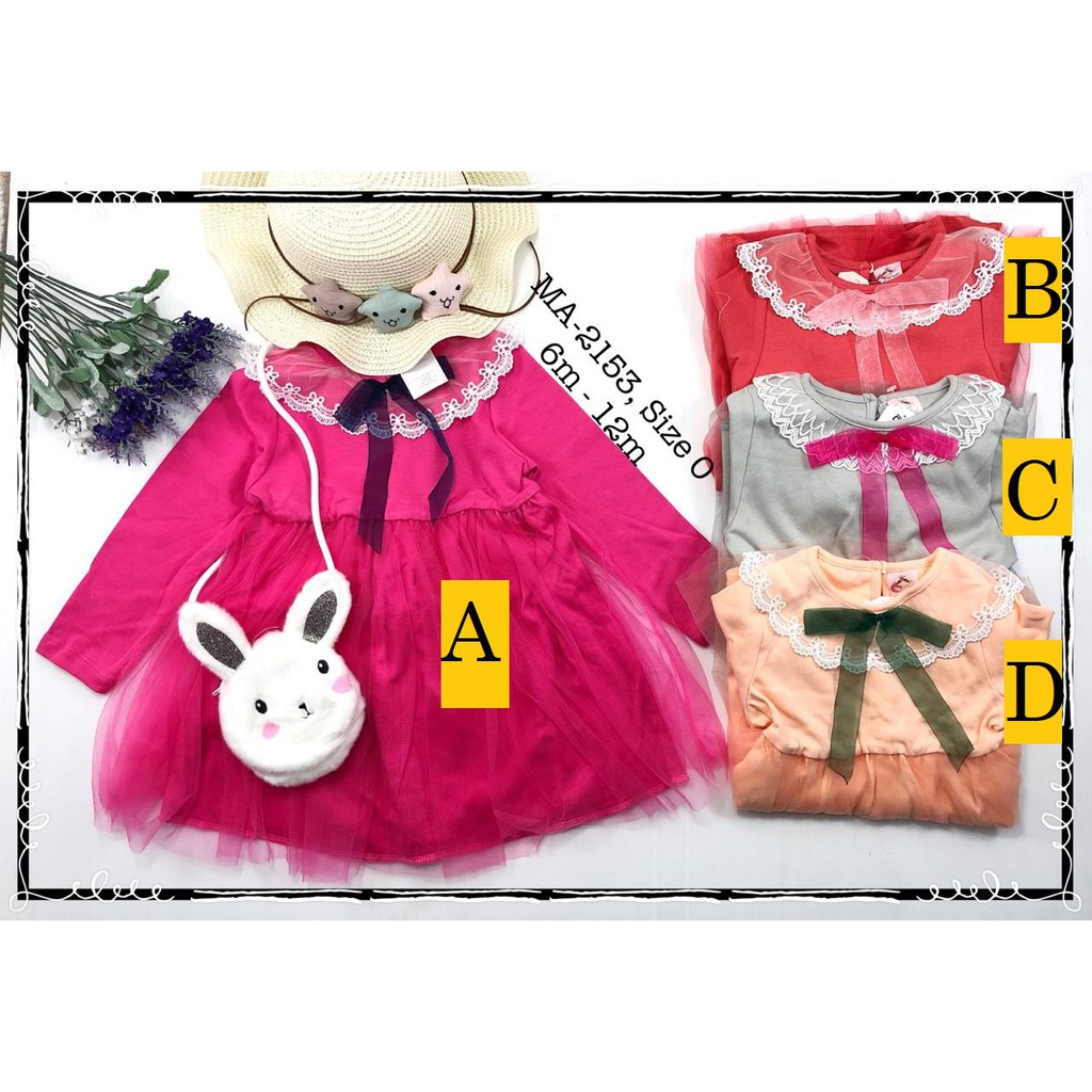 OMAHBAYI - Gamis Tutu Dress Tutu  Anak Perempuan Usia 1-2 Tahun Free Tas Lucu