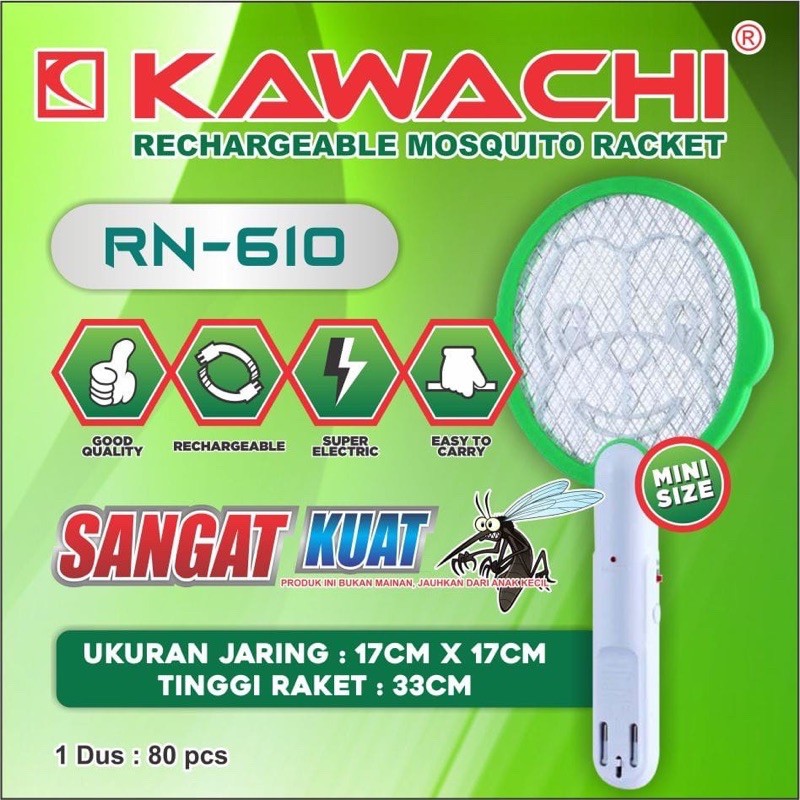 RAKET NYAMUK MERK KAWACHI SUPER MURAH KARAKTER MONKEY RN-610