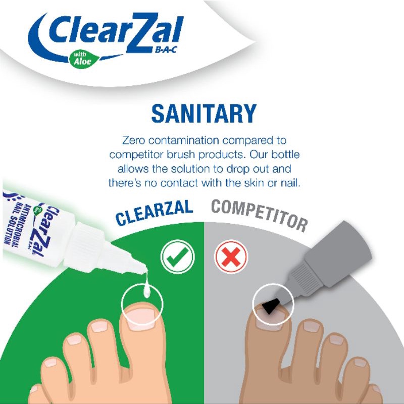 Clearzal  anti jamur 30ml perawatan kuku jamuran membunuh bakteri jamur virus USA FREE NAIL FILE