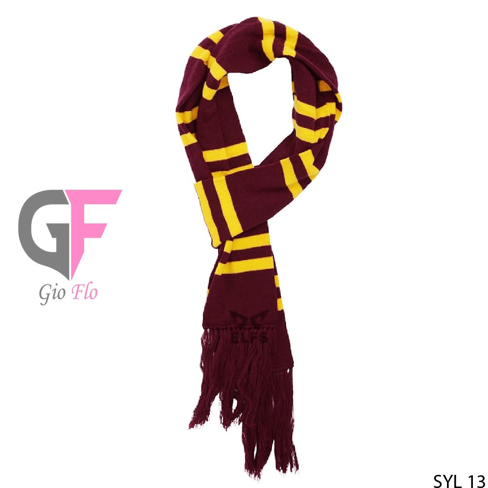 GIOFLO Syal Rajut Salur Harry Potter Musim Dingin Unisex Maroon / SYL 13