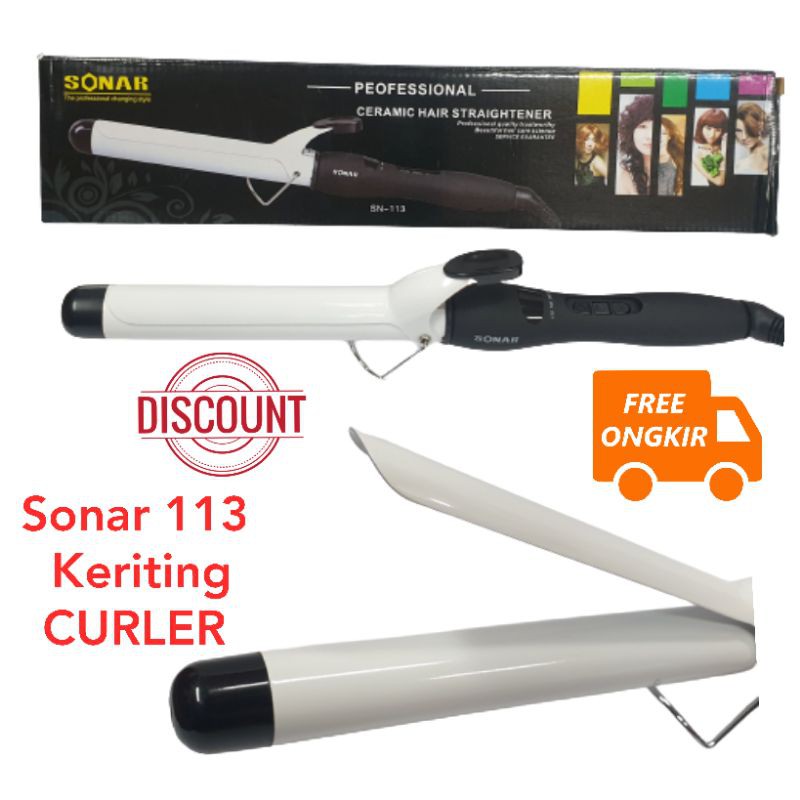 Alat catokan rambut kriting curly sonar sn 113 klintong curler professional