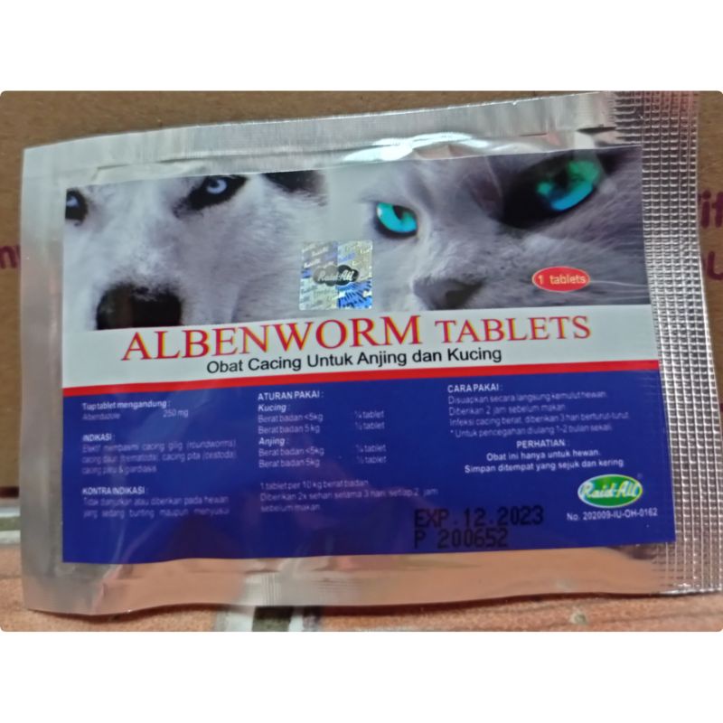 Obat cacing Albenworm Tablet kucing anjing