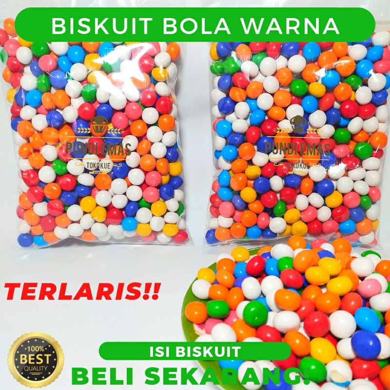 Biskuit Bola Warna Warni Berat Bersih 250 Gram