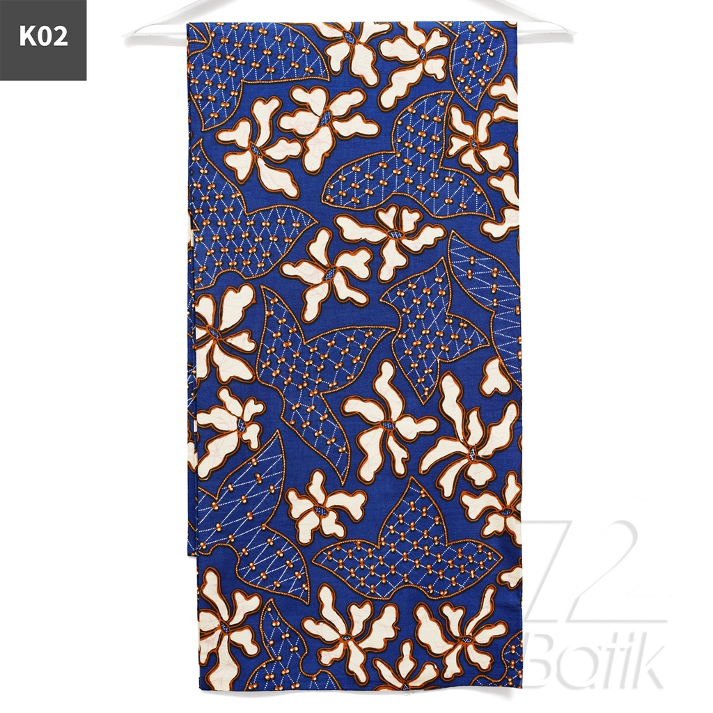 KAIN BATIK PREMIUM Bahan Katun Motif Daun Singkong Warna Biru 721544 Cap 72 Jarik Jarit Samping Kebat Panjang Batik Katun Modern Premium Bahan Seragam Batik Pernikahan Kantor Keluarga Murah Kamen Jadi Batik Bali Lembaran