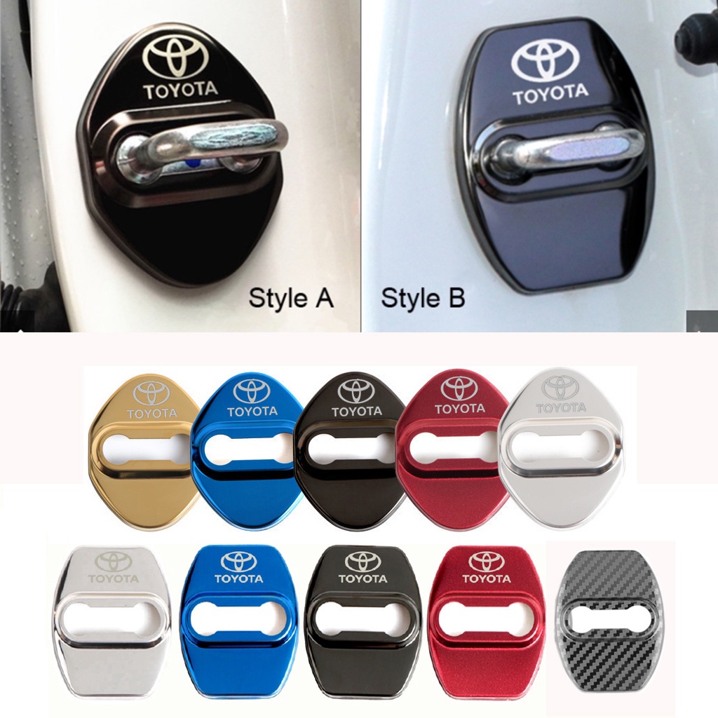 4pcs Cover Pelindung Kunci Pintu Mobil Bahan Stainless Steel Untuk Toyota