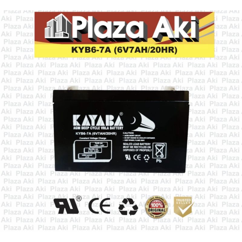 Aki Mobil Mainan Anak Alarm Mainan Mobil mobilan PMB MVP UPS Accu Kayaba AGM VRLA Battery 6V 7Ah 6V7Ah GEL