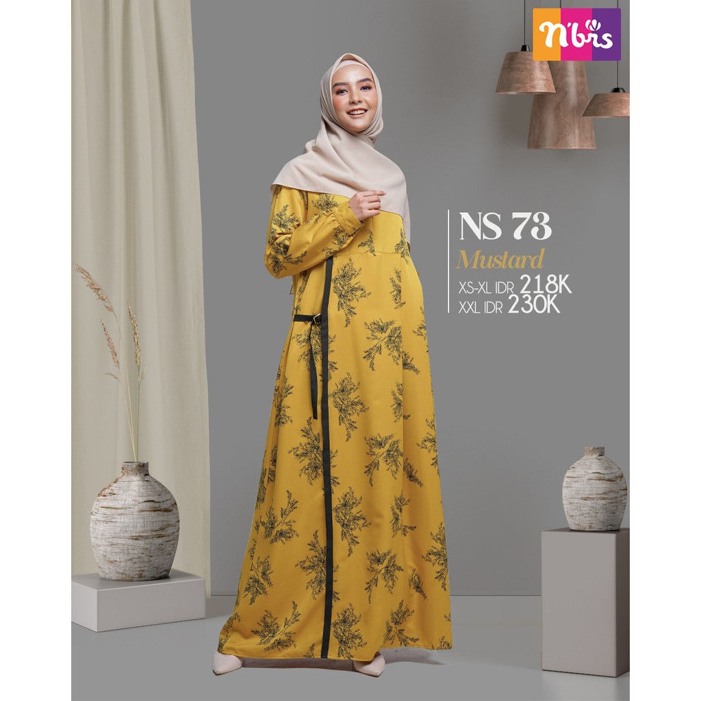 NIBRAS GAMIS NS 73 BAHAN ICE CREPE GAMIS MUSLIMAH FASHIONABLE