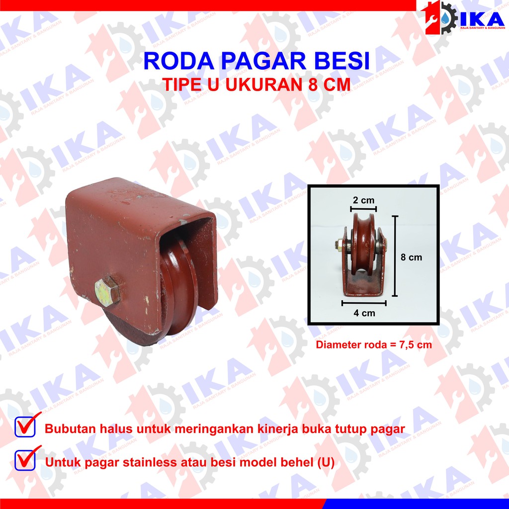 Roda pagar besi cor Super 6 7 8cm roda pintu gerbang rumah