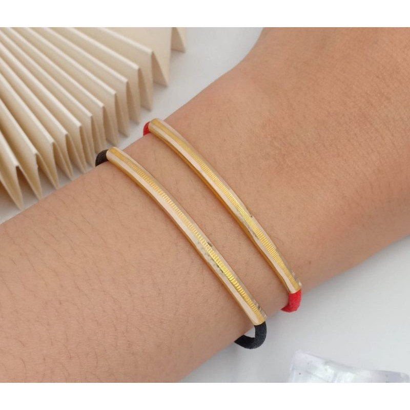 Gelang Tali Mainan Emas Model Pipa 10K