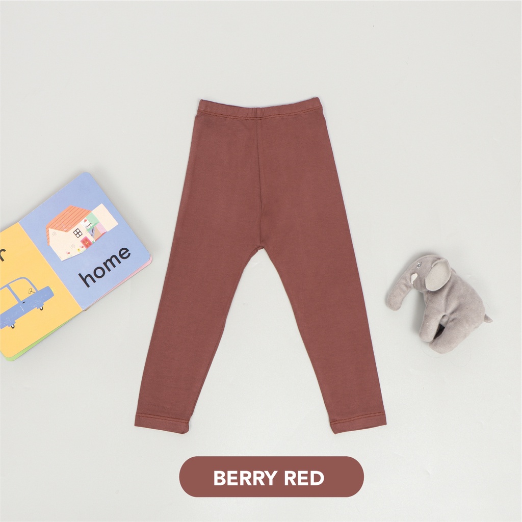 Mooi Legging Anak Polos Kids Legging (3-5 YEARS)-BERRY RED
