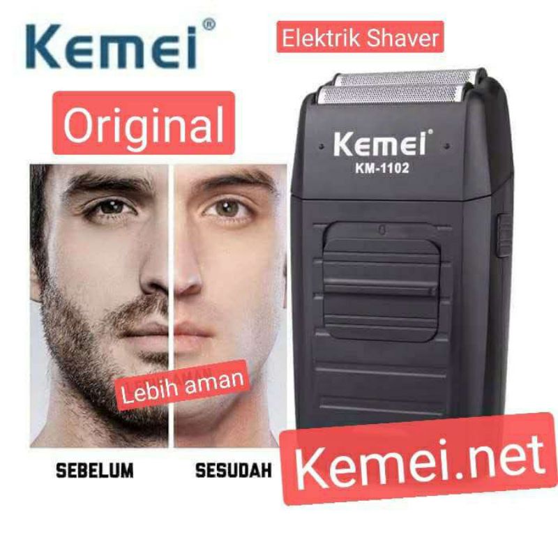 Alat Cukur Kumis Jenggot Botak Recharger Shaver Kemei Elektrik KM1102 // KM 2024