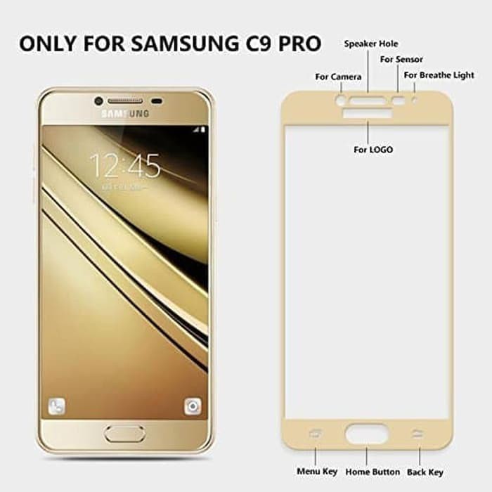 Tempered Glass 9H Full Cover For Samsung C9 Pro