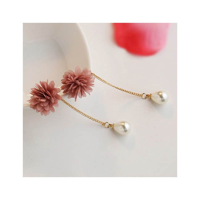 LRC Anting Tusuk Fashion Flower Shape Decorated E60585