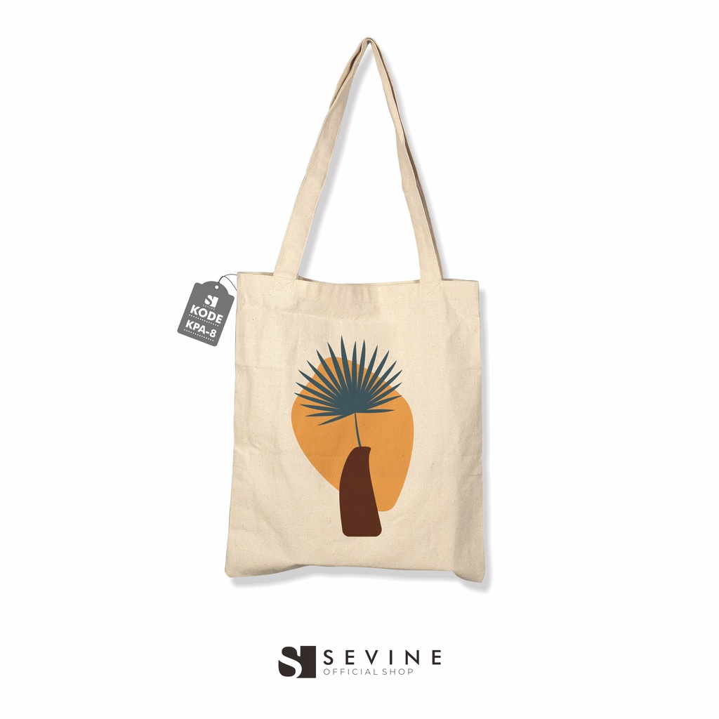 Sevine Tote Bag Kanvas Tas Fashion Totebag Wanita DTF Printing Nordic Aesthetic Series - KPA8