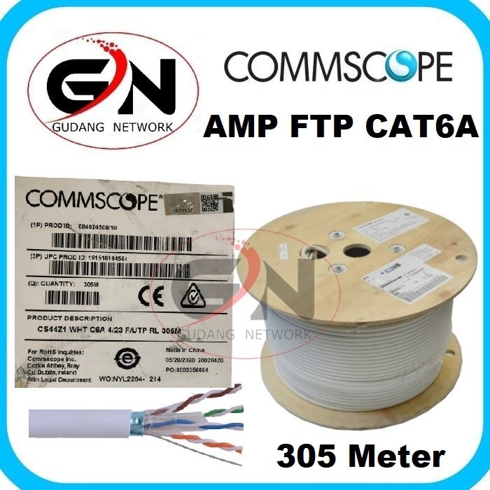 AMP COMMSCOPE KABEL LAN FTP Cat6A / CAT 6A White 305M