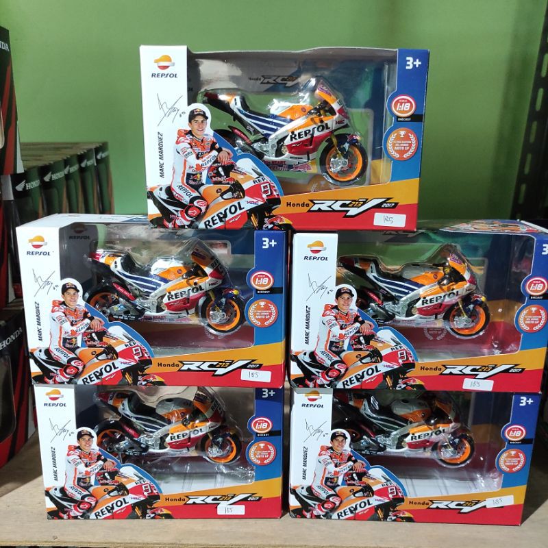 Diecast Miniatur Motogp Honda RC 213V Marc marquez 2017 Repsol 1:18 Mainan motogp Honda Repsol murah