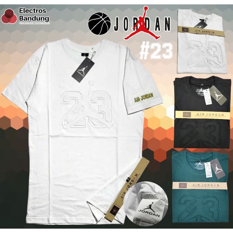 BAJU KAOS AIR JORDAN ORIGINAL PRIA PREMIUM FULL TAG EMBOSS TIMBUL T-SHIRT DISTRO IMPORT COTTON COMBE