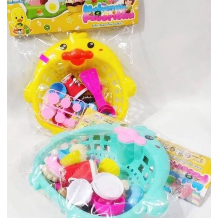 Mainan keranjang bebek es cream