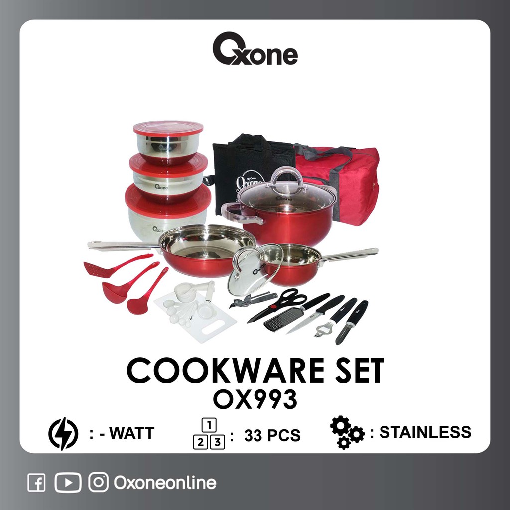 Oxone Kitchen Set 33 Pcs with Bag OX993 | Shopee Indonesia